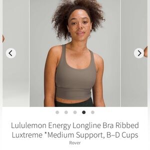 Lululemon Energy Longline Bra Ribbed Luxtreme *Medium Support, B–D Cups Rover